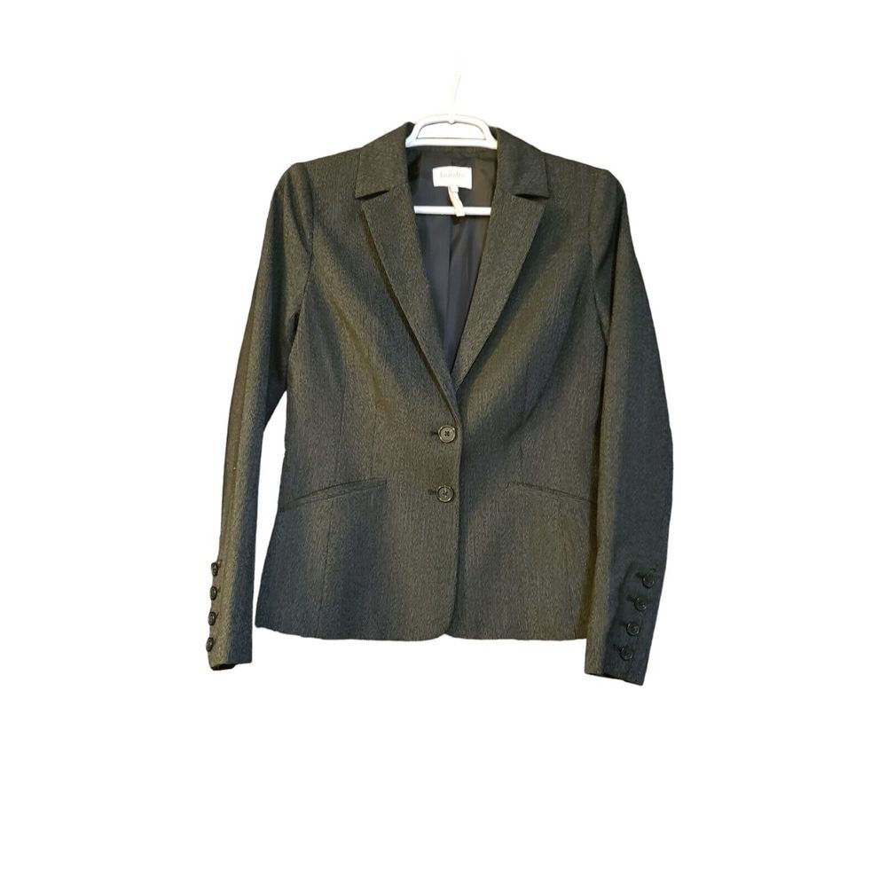 Laundry by Shelli Segal Black Pinstripe Blazer Jacket Button Front Womens Size 2